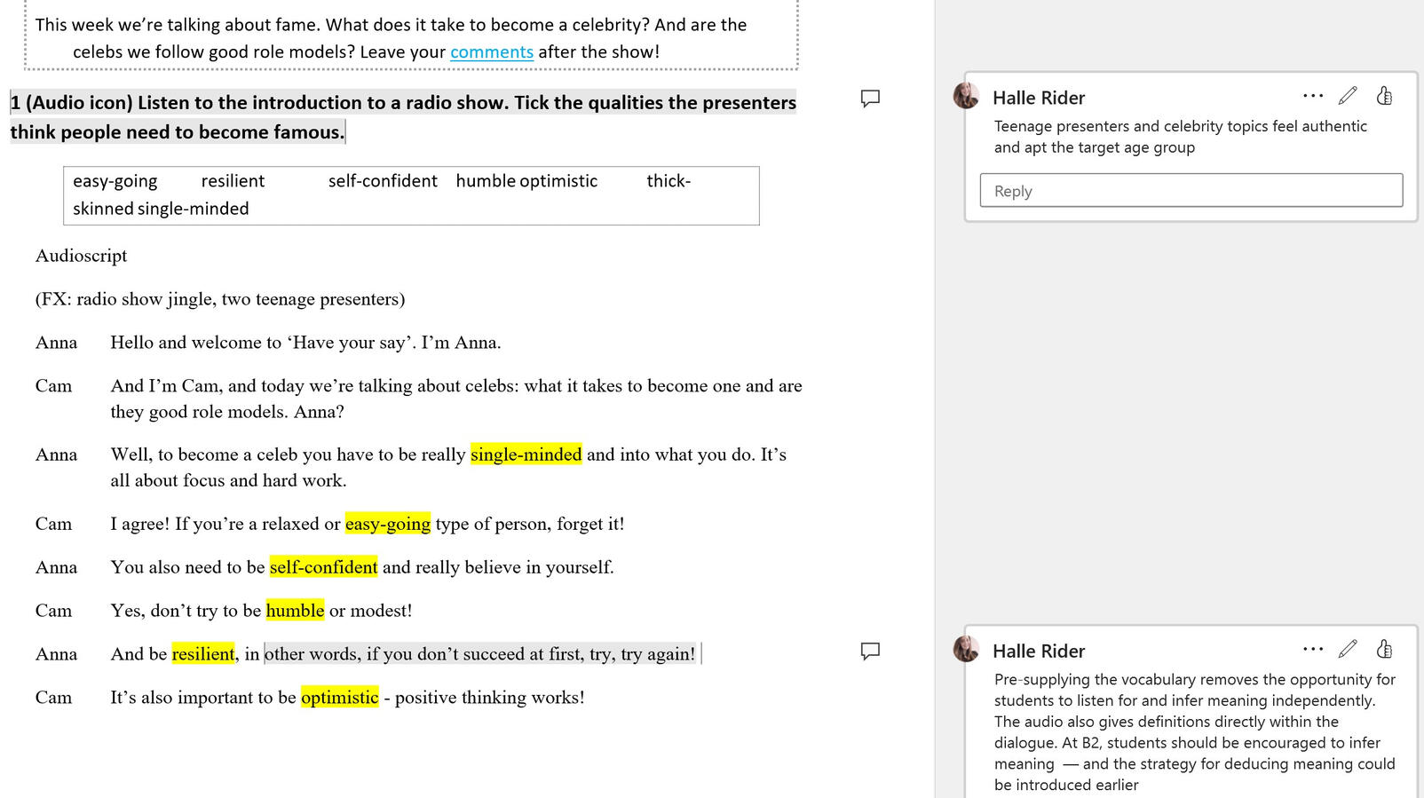 Development Editing - Manuscript Review: Comments